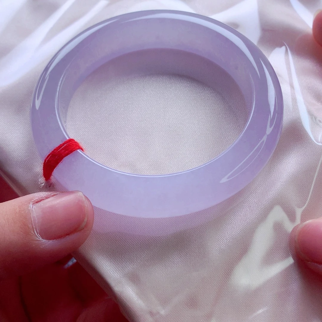 翡翠未镶嵌手镯师妹56新货冰紫无结构必收！（36号）