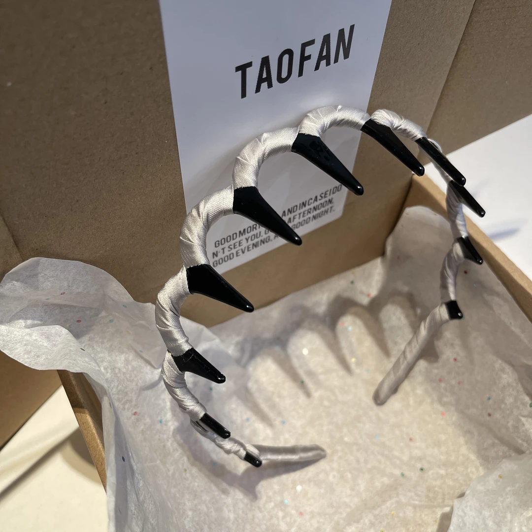 TT597 泡菜尾单发箍布面灰色防滑大齿1cm｜淘贩