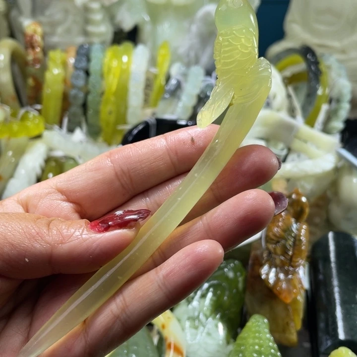 岫玉未镶嵌发簪发簪