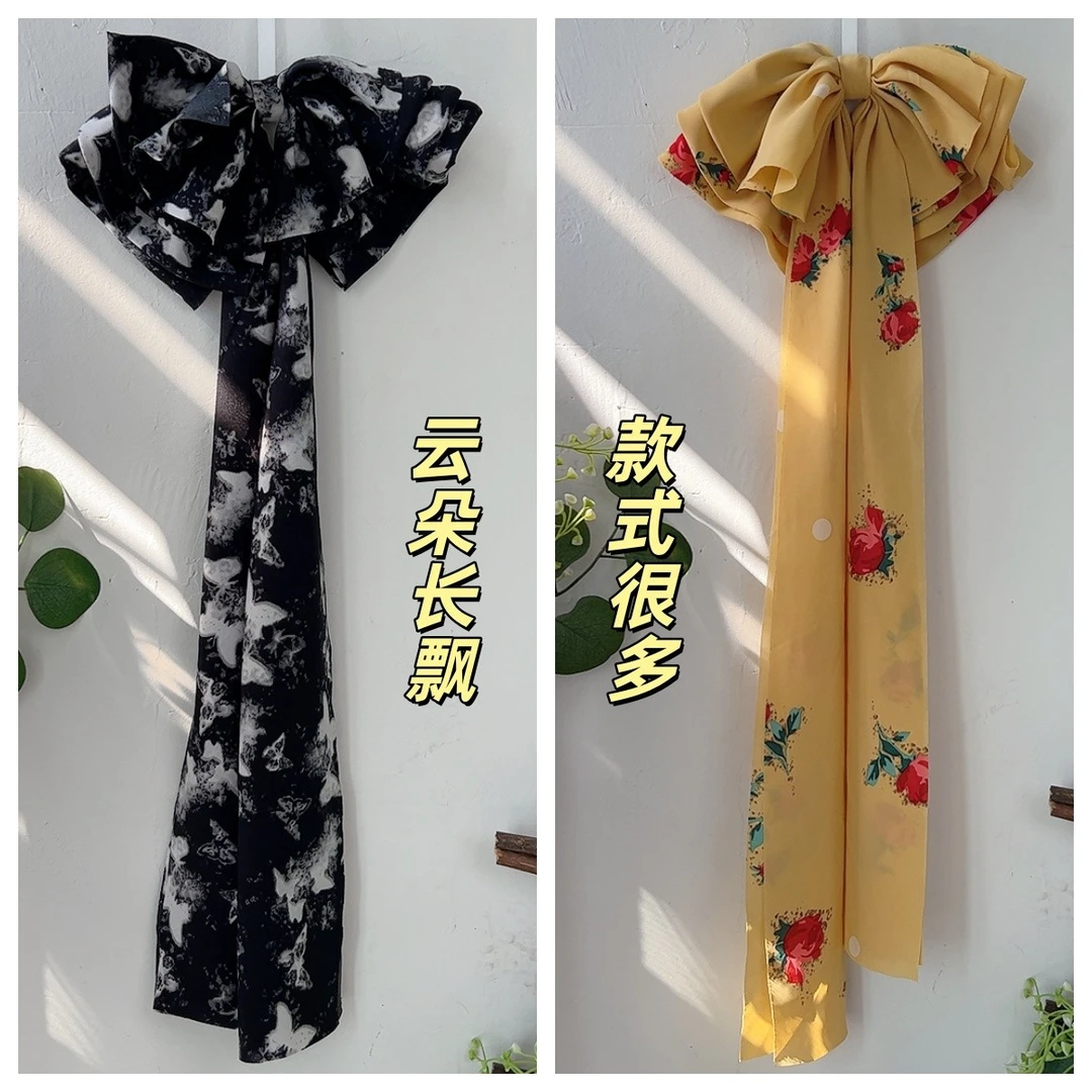 上新云朵蝴蝶结长飘带弹簧夹发夹女仙气气质款小众原创新娘头饰