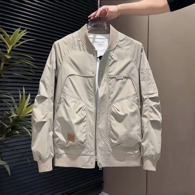 棒球服夹克男2025秋季新款潮牌美式复古修身飞行员工装休闲外套男