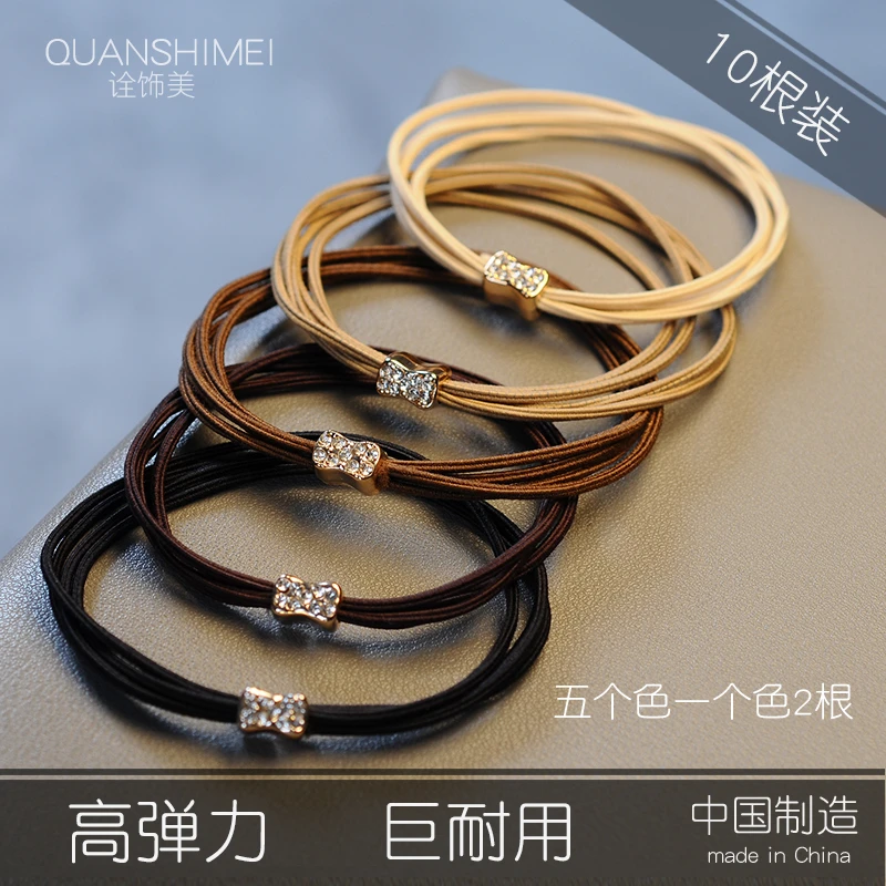 2025高端橡皮筋女扎头发圈皮套高弹力耐用扎马尾发绳气质百搭头绳