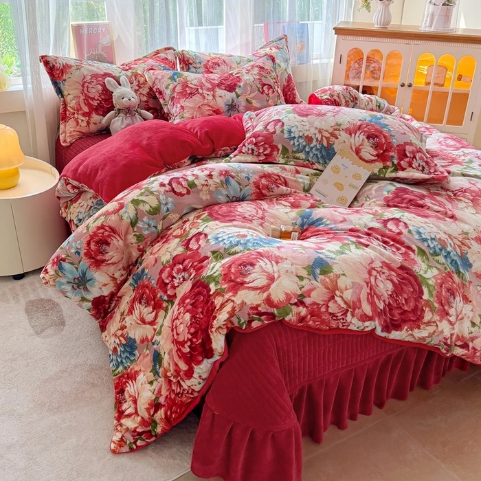 【加厚床盖款牛奶绒四件套】直播时长有限会存在未展示商品介意勿拍