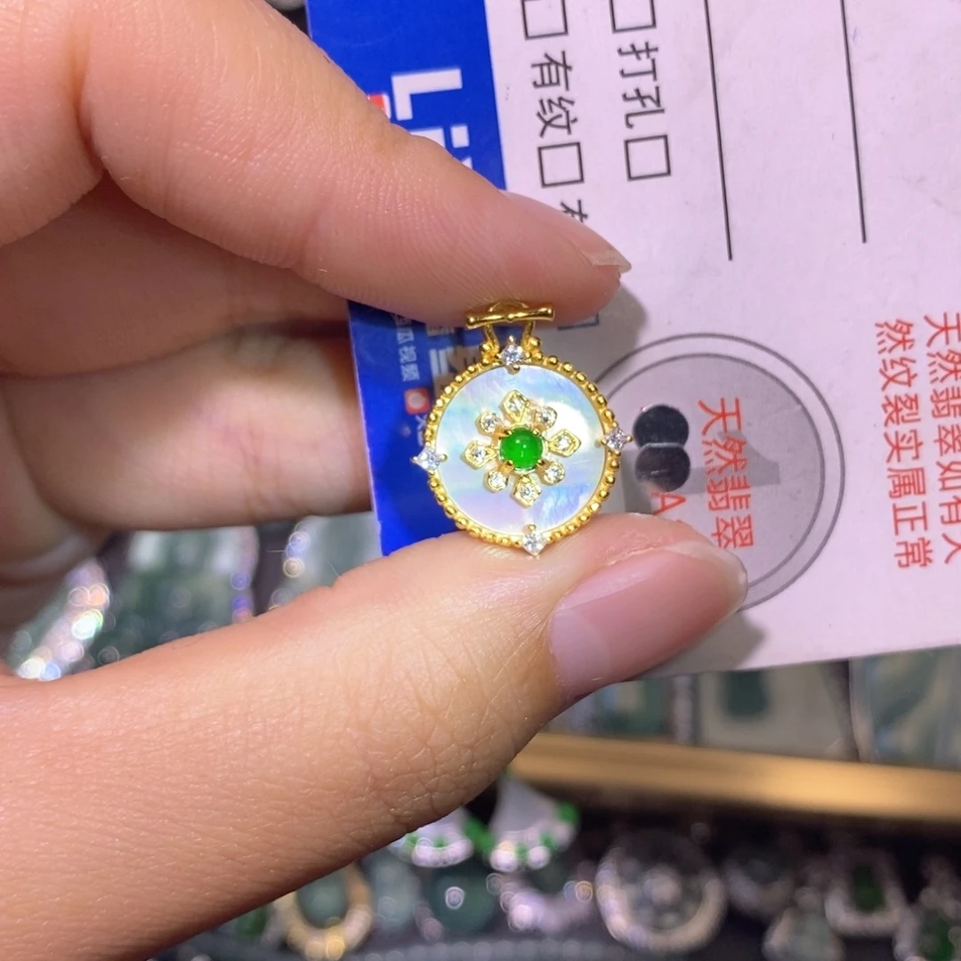 翡翠银S925镶嵌颈饰