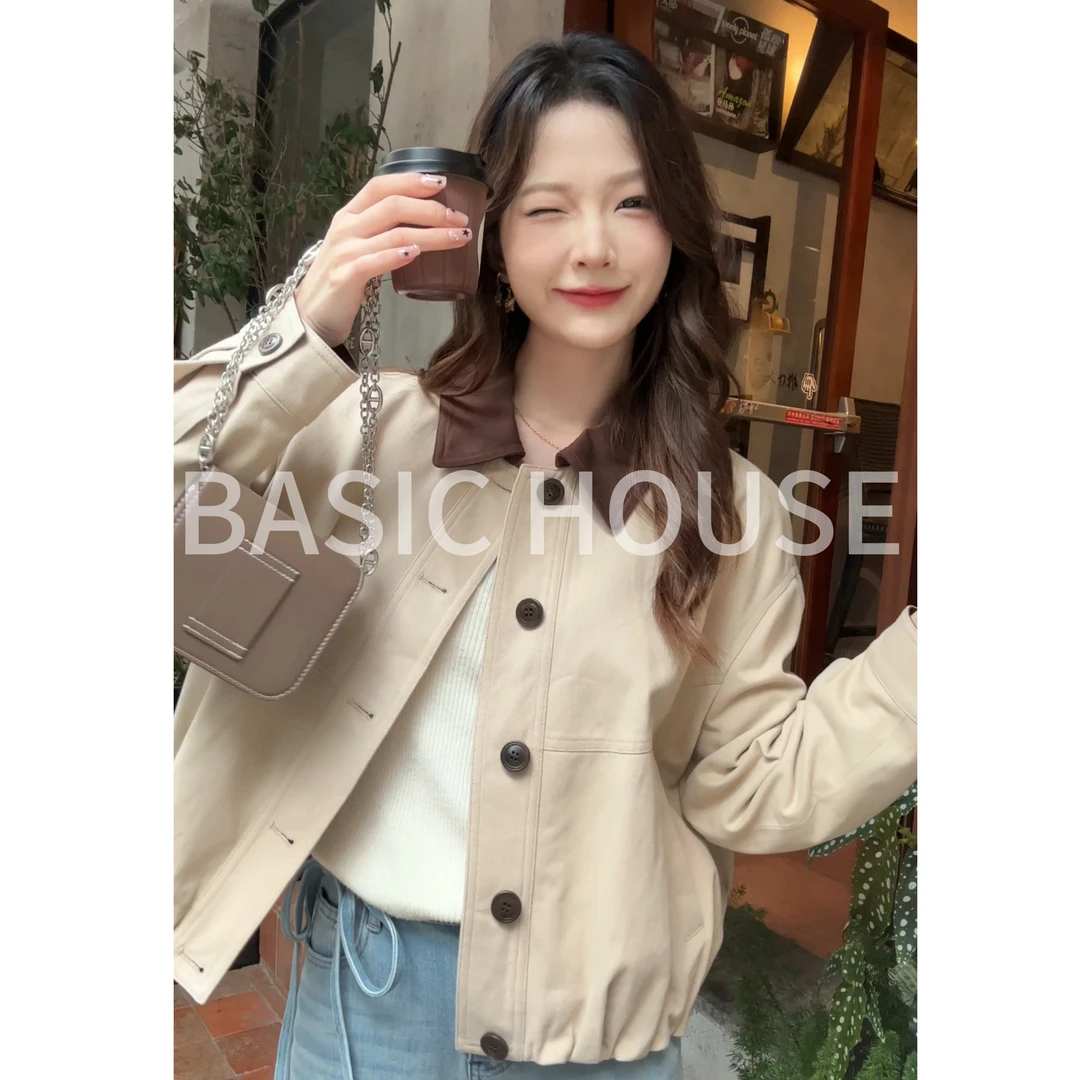 Basic House/百家好2025新款气质优雅时尚百搭长袖夹克女A