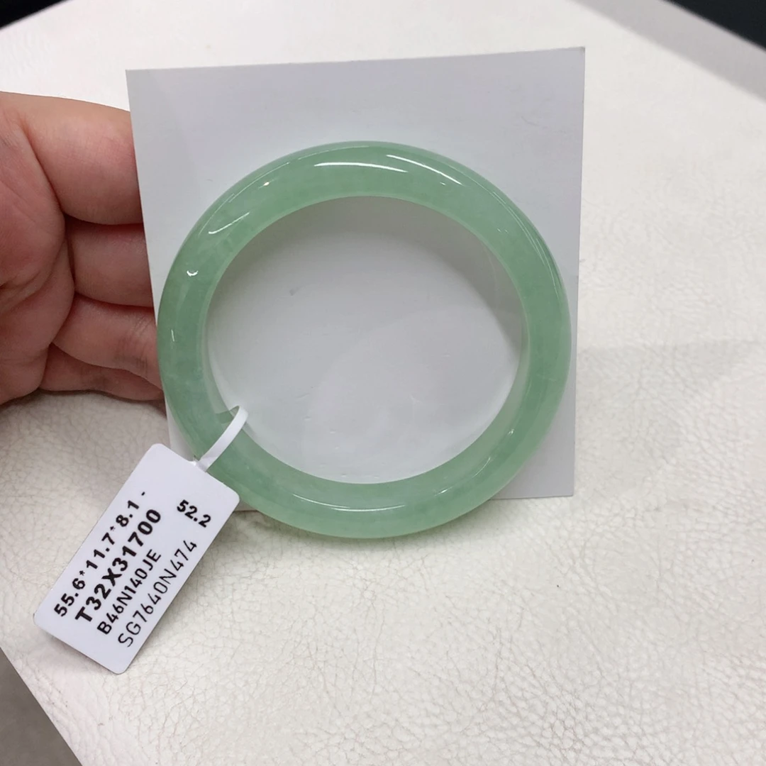 未镶嵌手镯翡翠55.6圈糯冰甜晴正圈