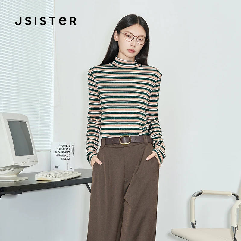 1716【李易行】jsister 秋装新款 JS女装打底衫 针织上衣