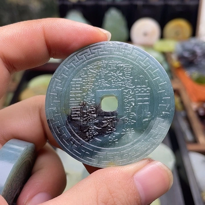 蛇纹石玉挂件未镶嵌明*