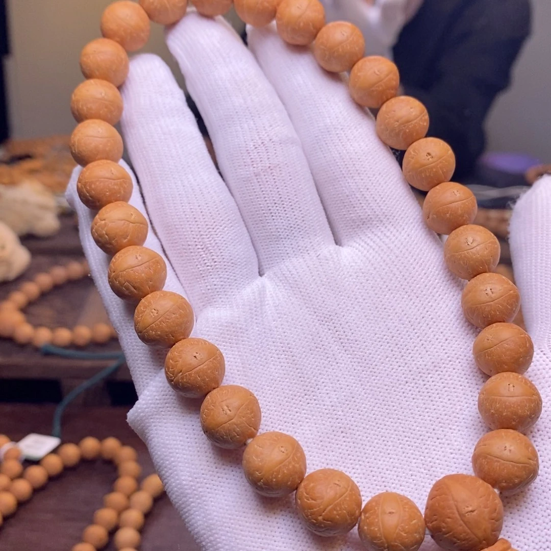 凤眼菩提手串桥****心12+粉皮玉化