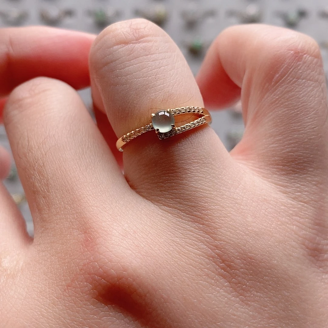 翡翠银S925镶嵌戒指