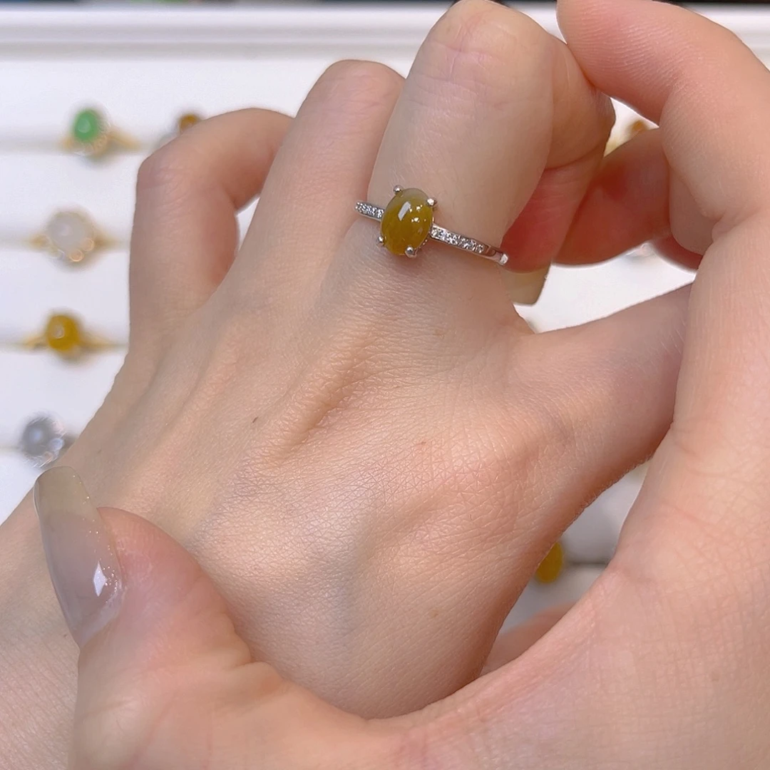 翡翠银S925镶嵌戒指