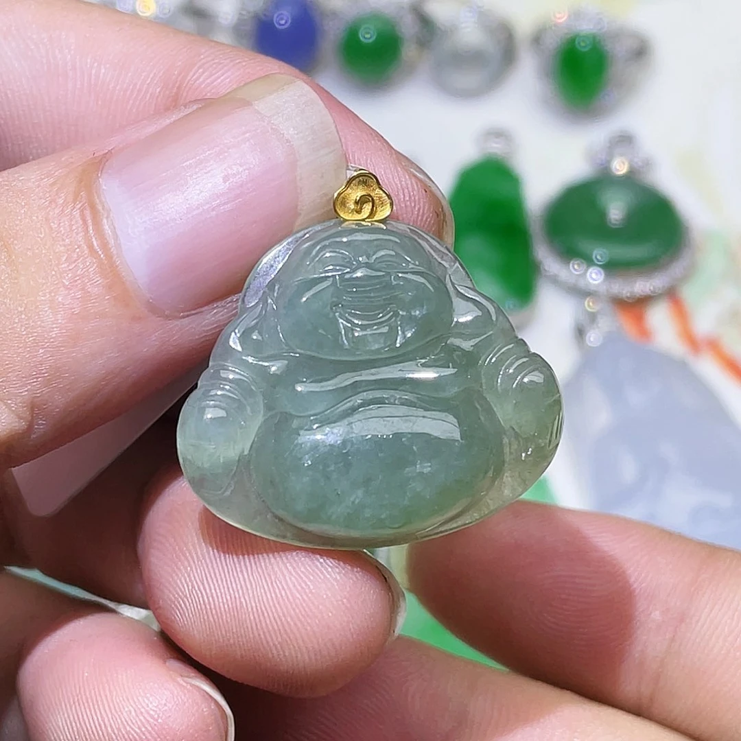 翡翠18K金镶嵌颈饰回流