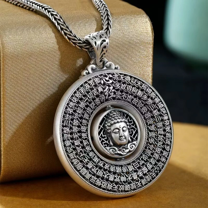 铜合金吊坠 【师傅推荐】转动佛头心经项链平安纳福 万事遂心民族风