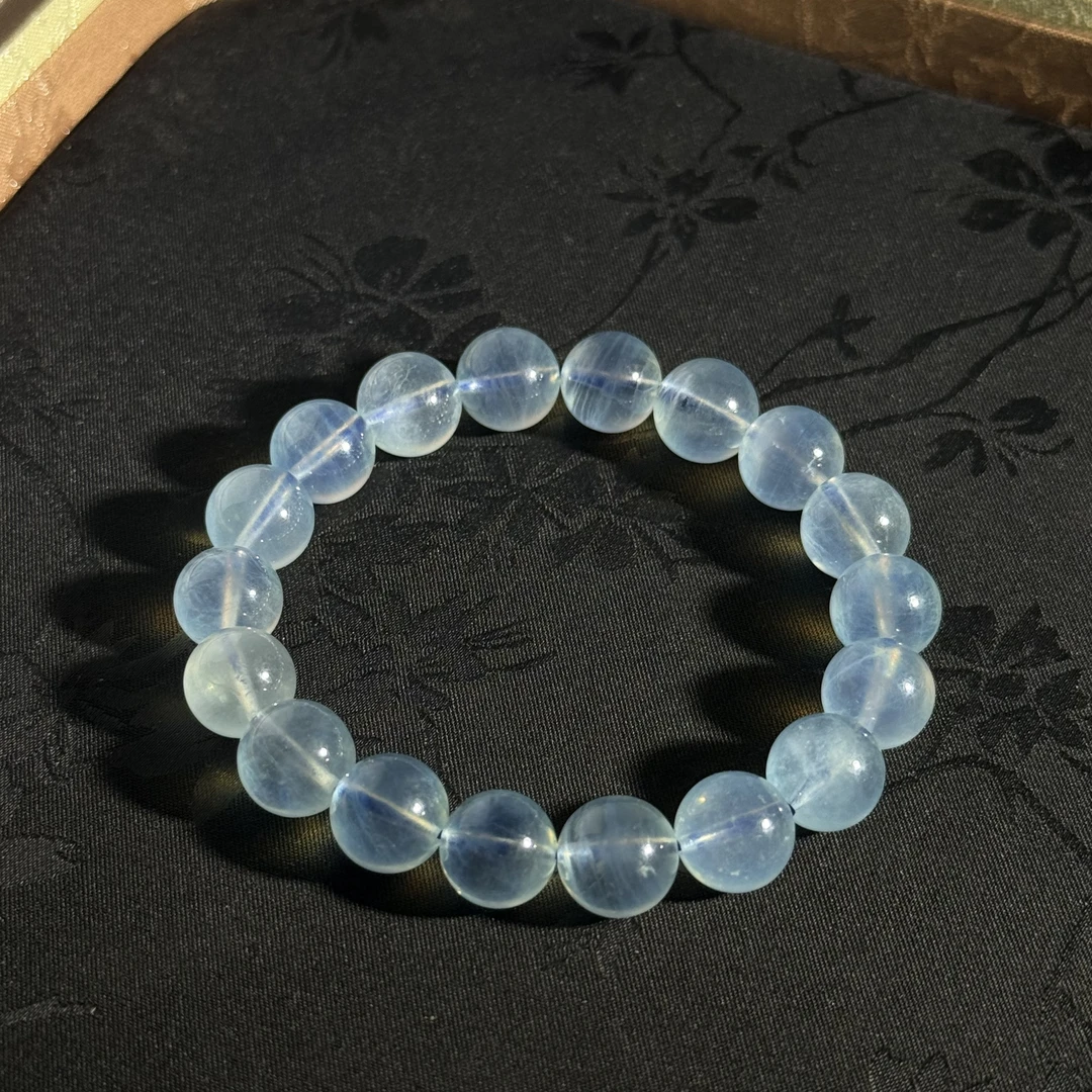 海蓝宝石圣马丽亚海蓝宝单圈手串-Y381多样性发其一