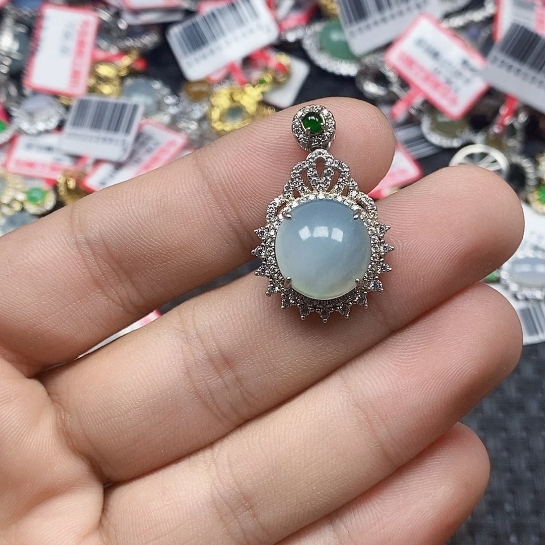 翡翠银S925镶嵌戒指
