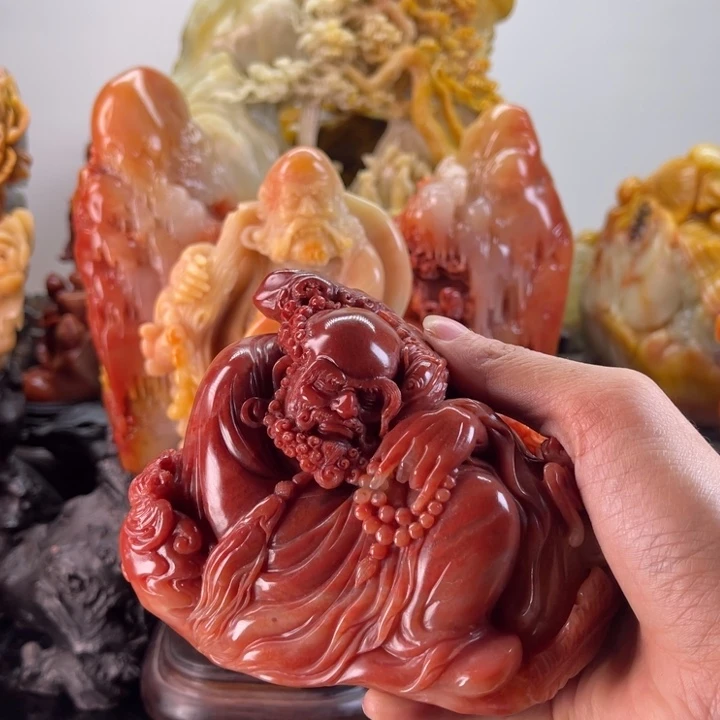 s***.寿山石达摩摆件2件达摩