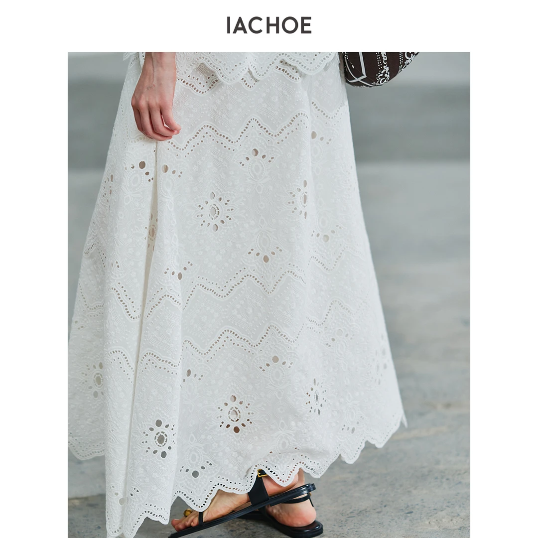 IACHOE重工绣花半身裙3621517007