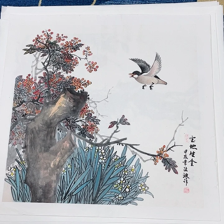 国画绘画作品汪波70.70斗方托底