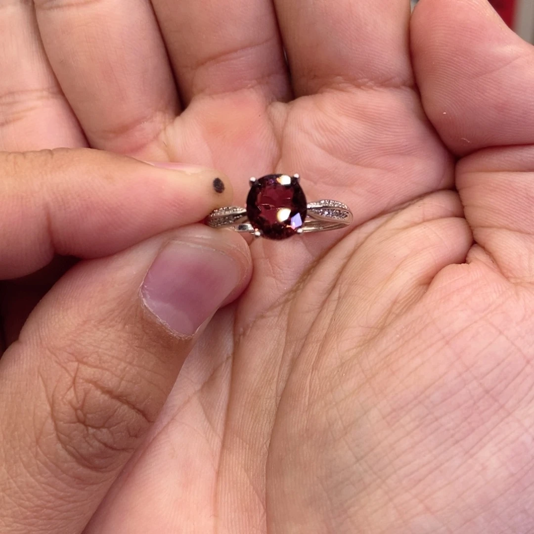 银S925镶嵌戒指碧玺美***士