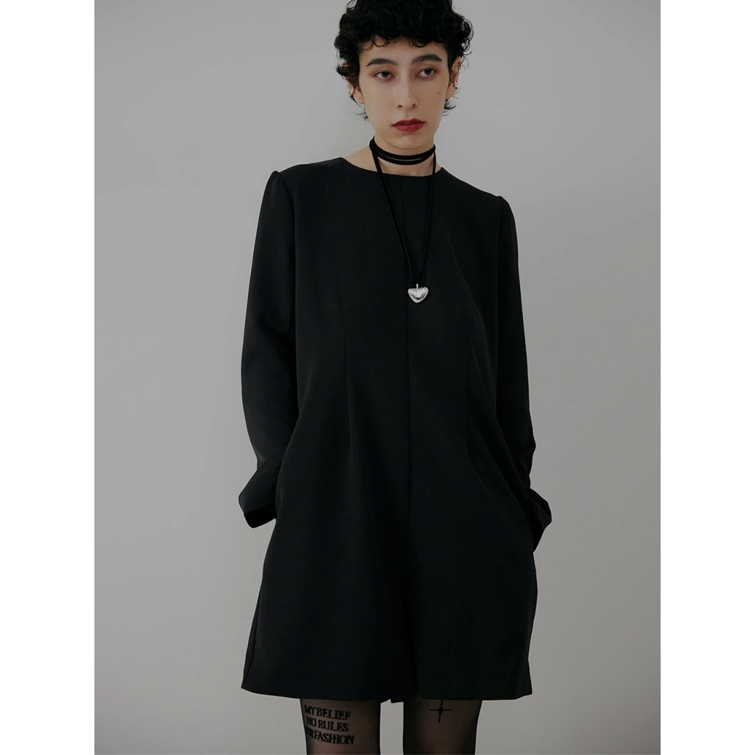 【DD外贸】春季新款 代 摩登Lady风西装款连体短裤洋气圆领时尚