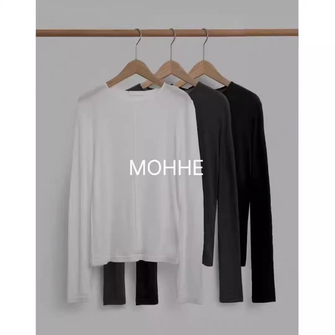 现货！韩国东大门代购MOHHE2025春百搭修身基础款中线打底长袖T恤