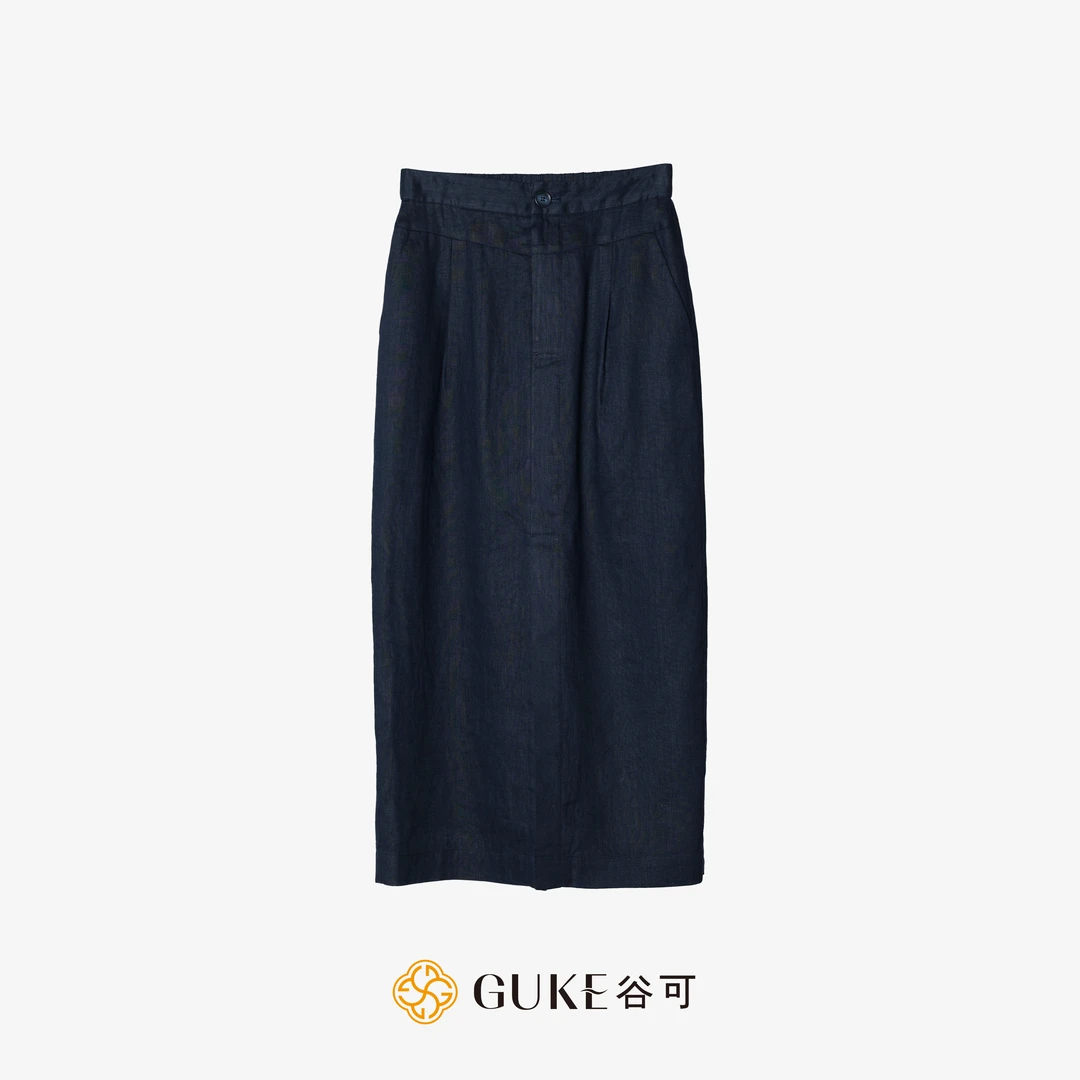 GKE/谷可Q3060时尚亚麻半裙