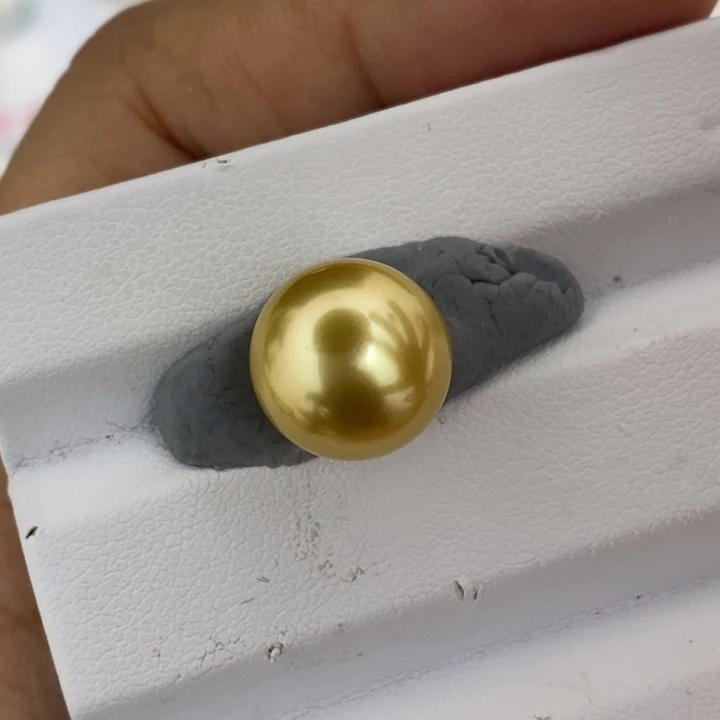 未镶嵌海水珍珠裸珠11.9mm金珠