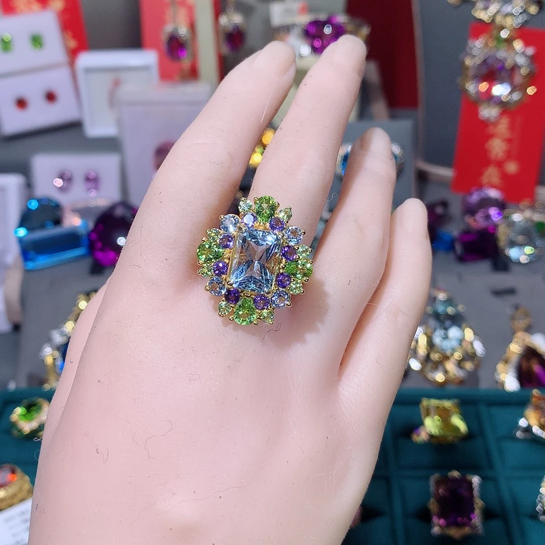 托帕石戒指银S925镶嵌?**?戒指