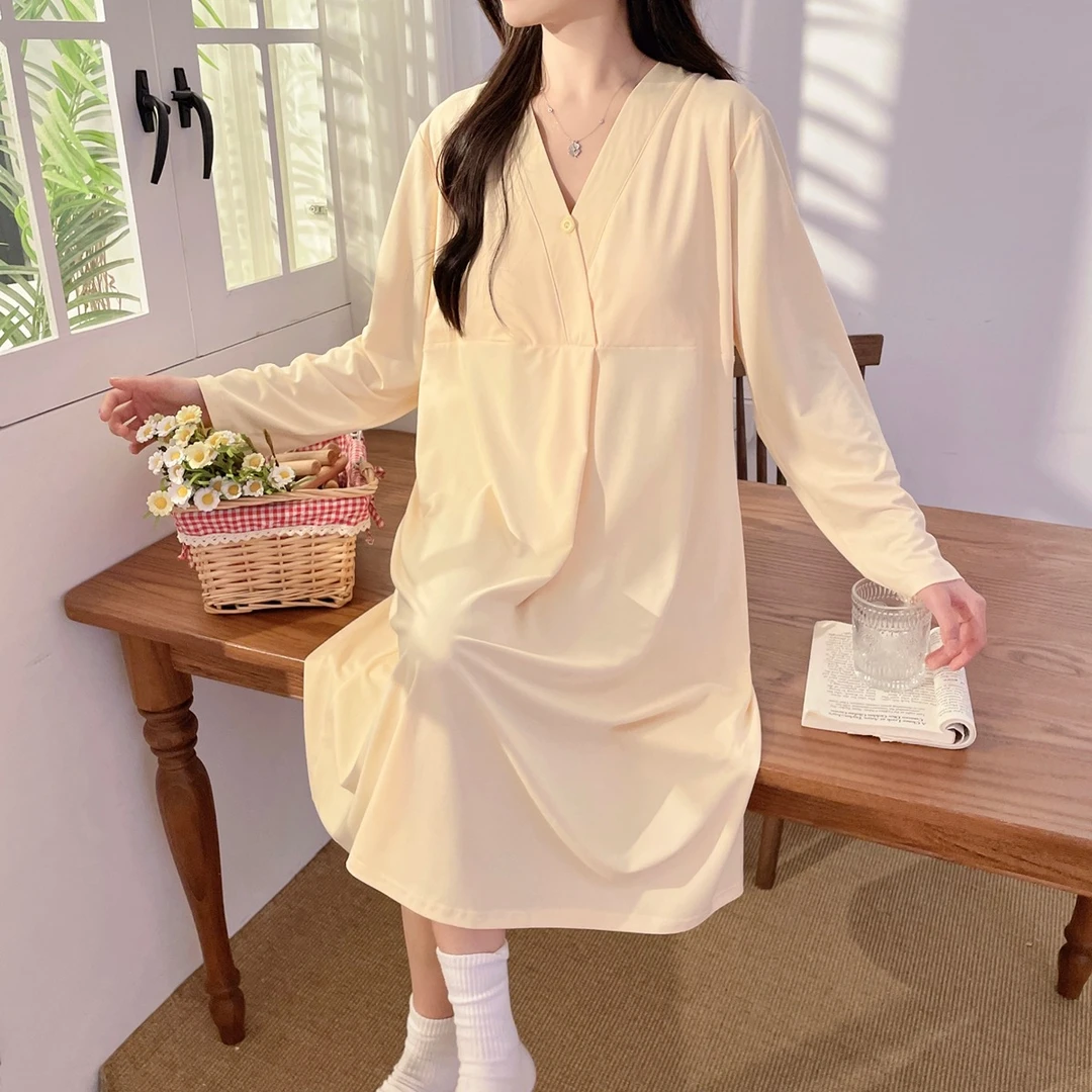 【纯棉带胸垫】待产裙纯棉月子服孕妇哺乳产后孕期甜美宽松长袖产后