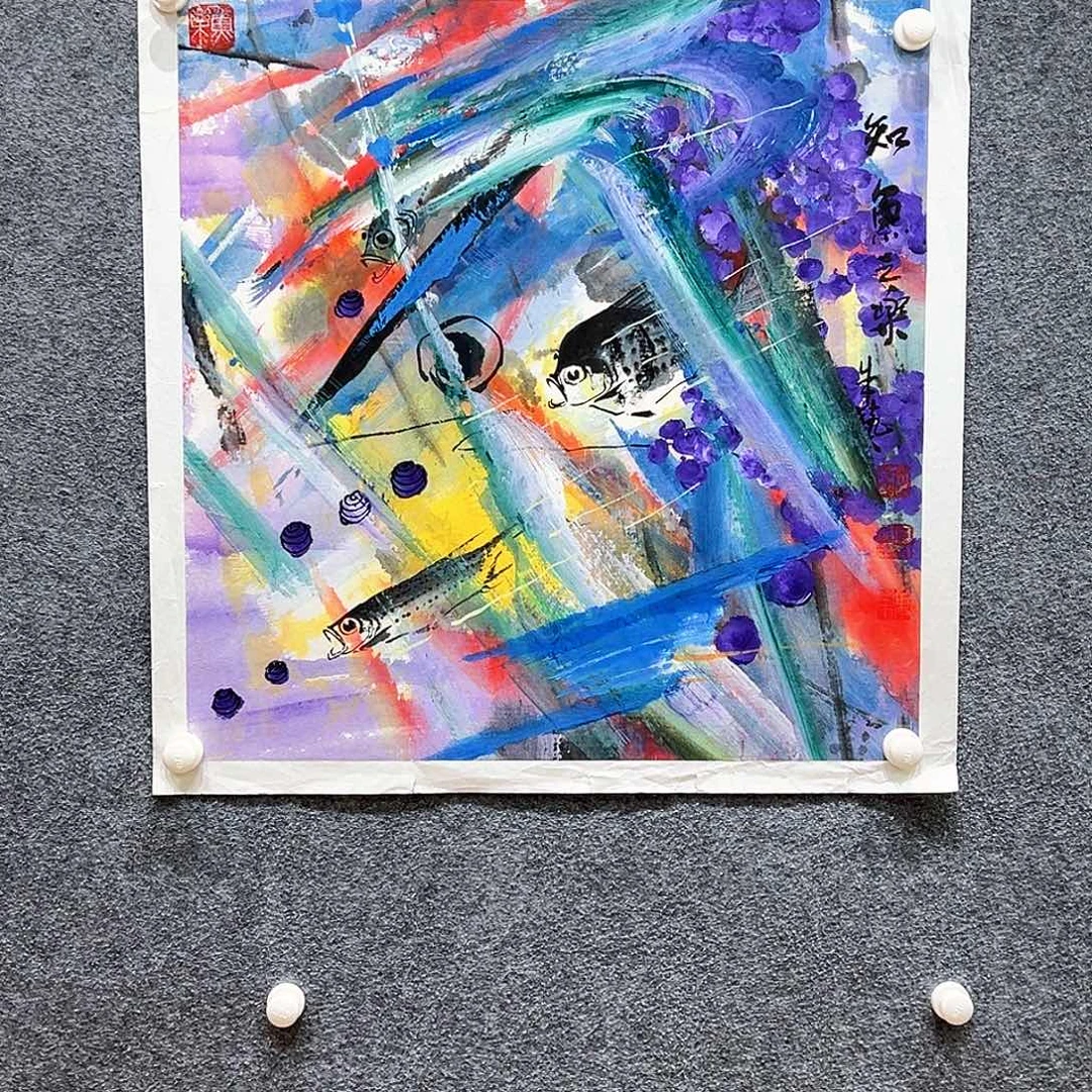 国画纯手绘画心原创