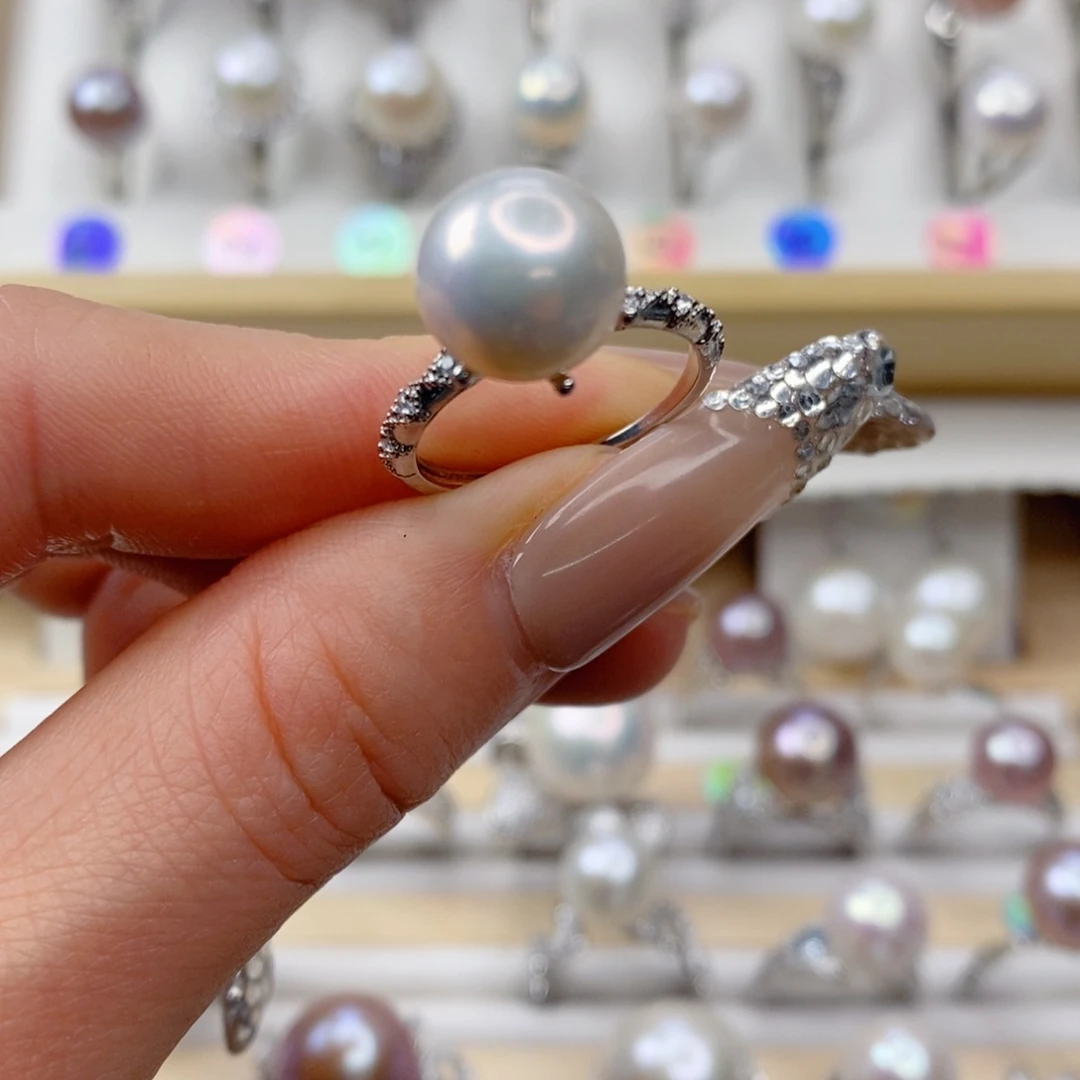 淡水珍珠戒指合金