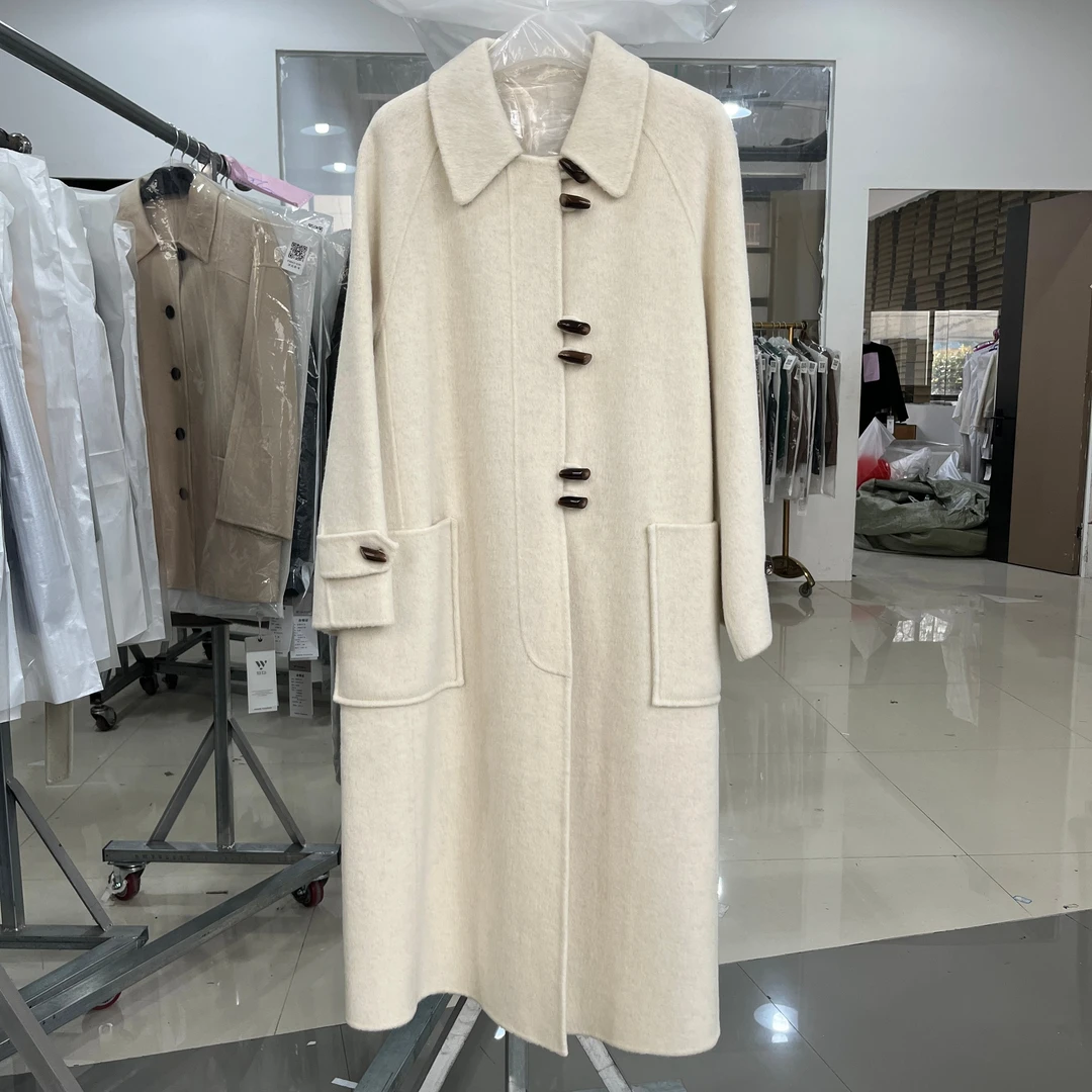 【果缎梅姐专属】秋冬小个子牛角扣毛呢外套23HF331-5LM