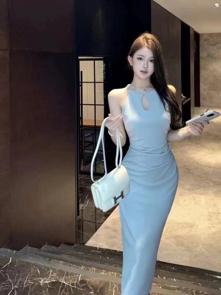 显瘦修身夏季时尚连衣裙收腰气质吊带裙纯欲吊带裙长裙