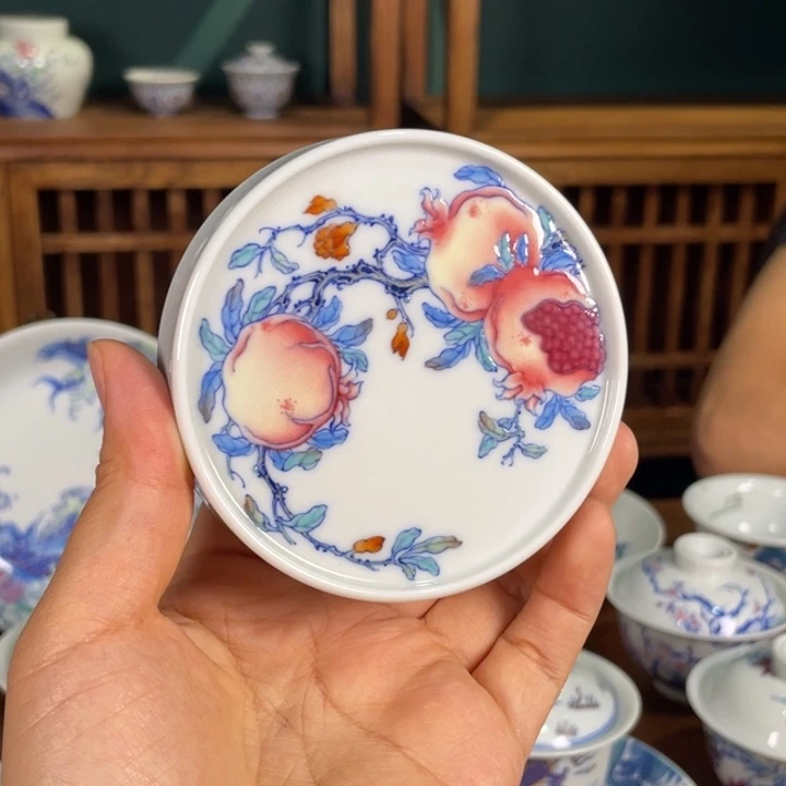 杯子手工手绘盖置