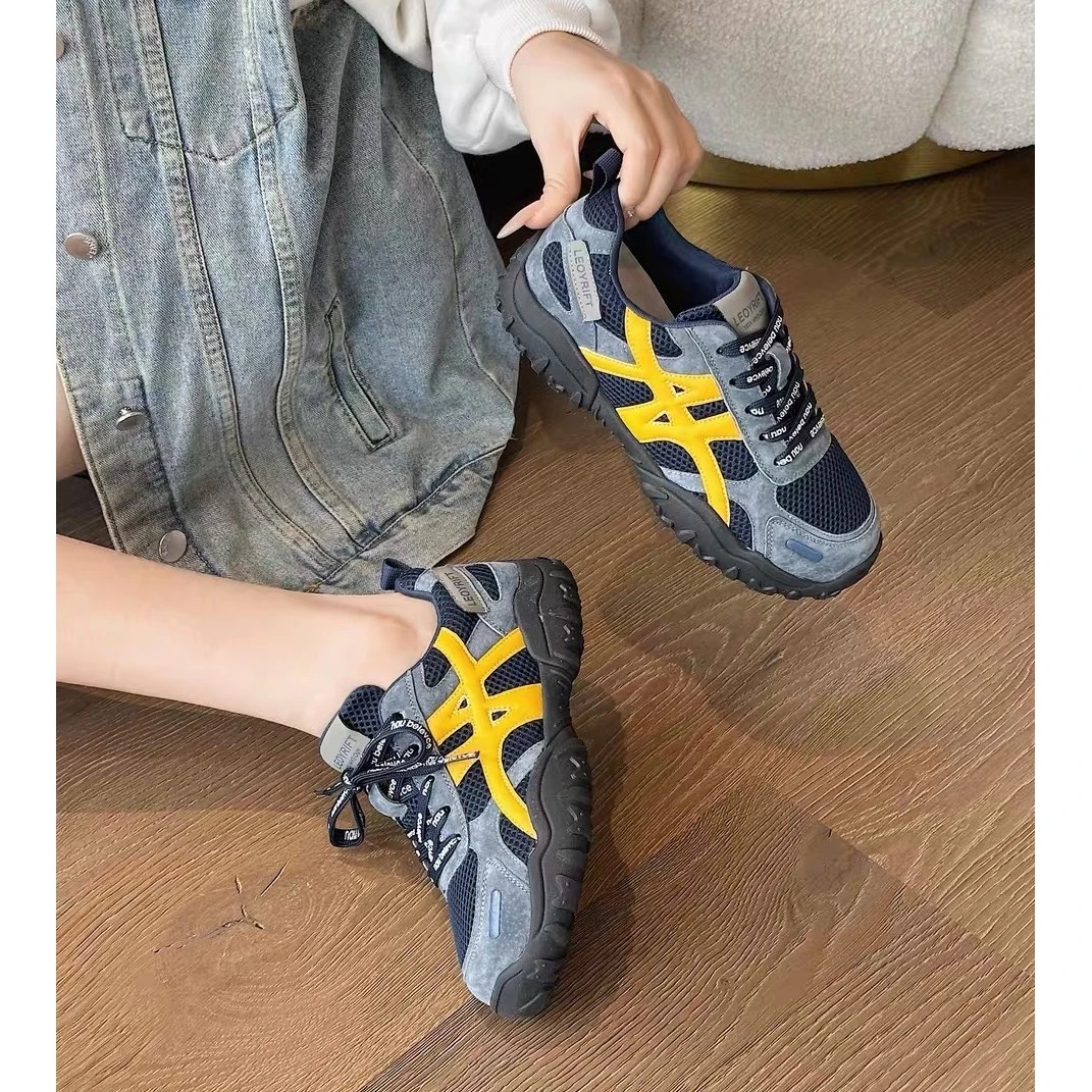 C8698     蓝色  时尚百搭厚底圆头系带阿甘鞋女休闲鞋