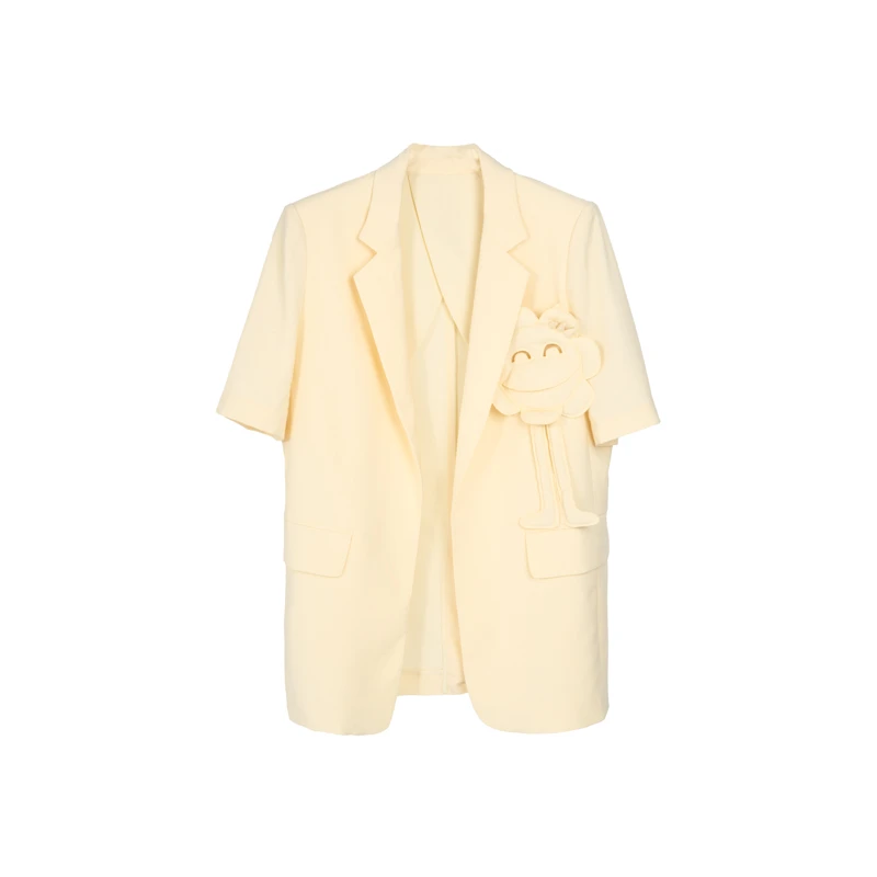 【她翼】春季V领纯色百搭气质通勤简约西装女士休闲EF2223342626