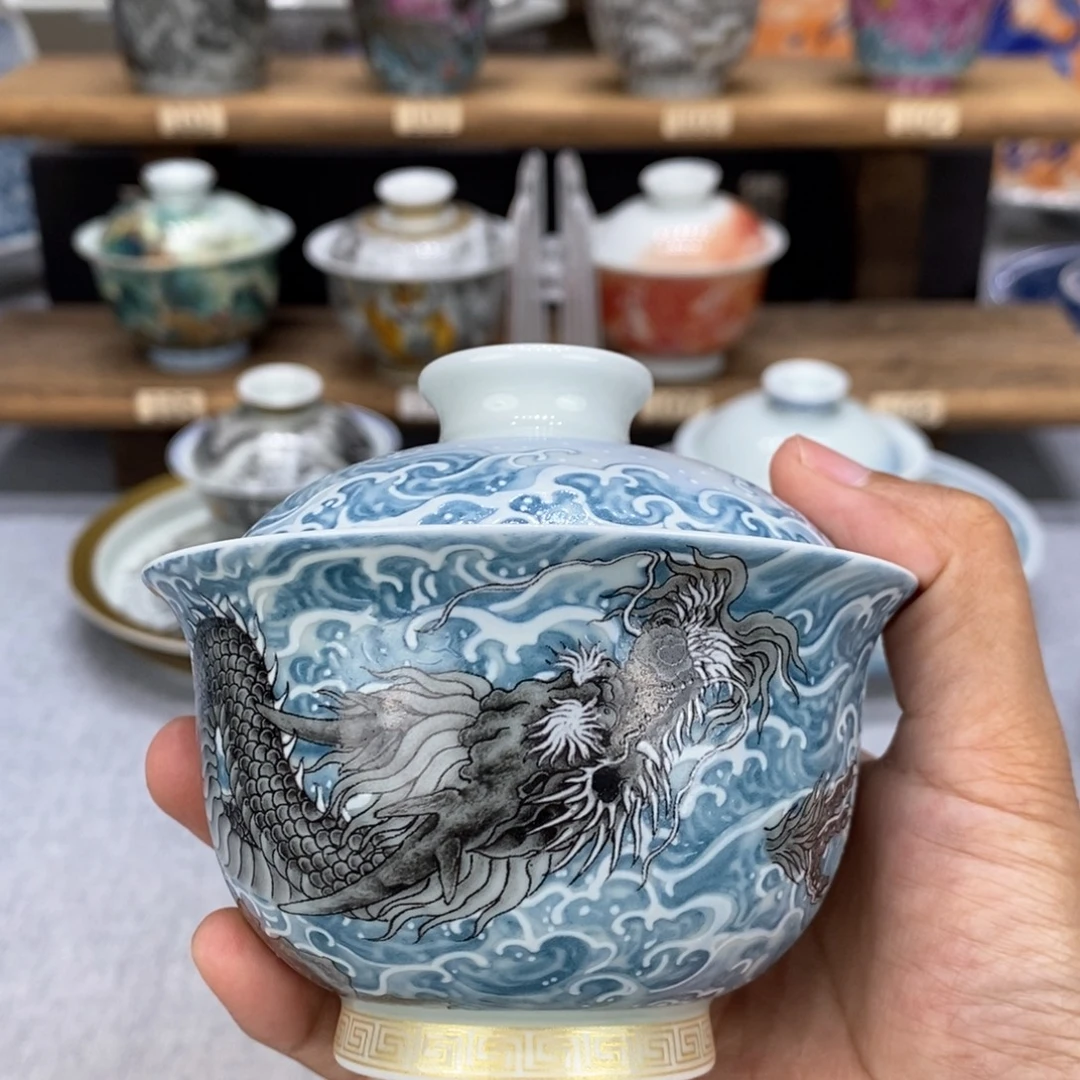 景德镇墨龙友海盖碗1只陶瓷