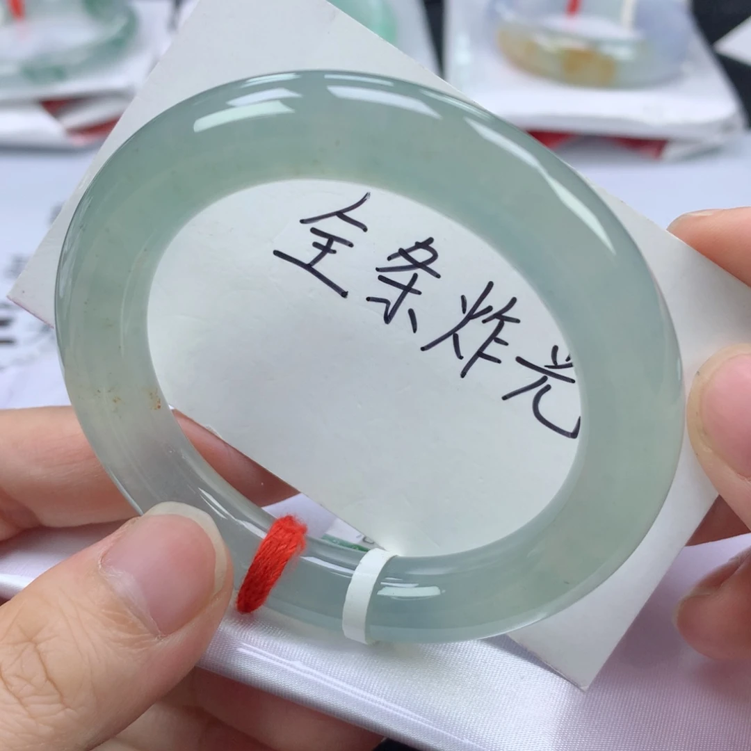 翡翠手镯未镶嵌缅甸天然翡翠手镯51圈口