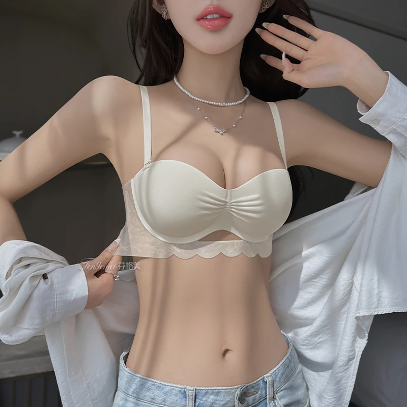 半杯内衣女小胸聚拢显大收副乳防下垂性感2025新款爆款文胸罩无痕