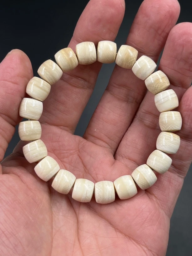 0157天然猛犸牙 保真 10x9直切珠 支持鉴定 假一罚四