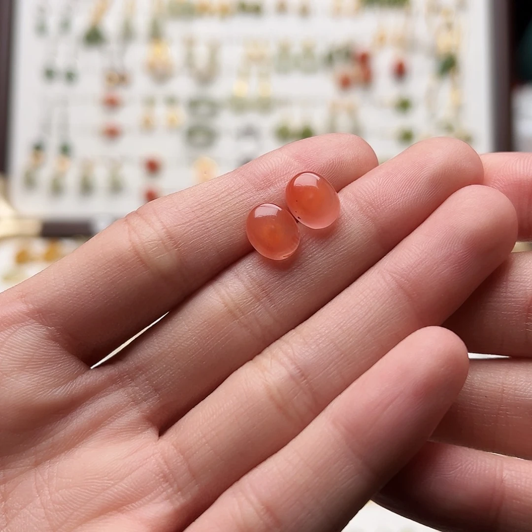 银S925镀金镶嵌和田玉耳饰