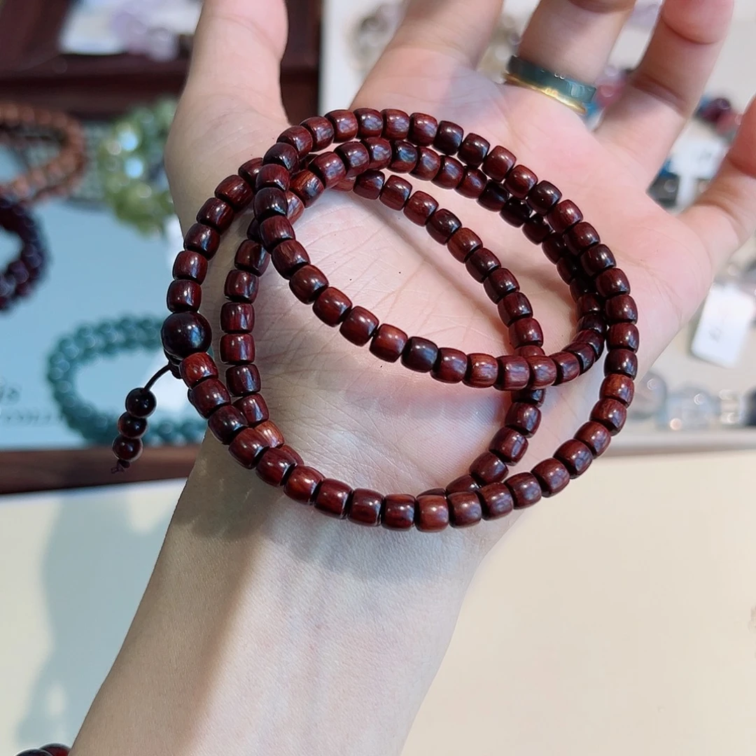 未镶嵌手链水晶小叶紫檀5m多圈 无折扣