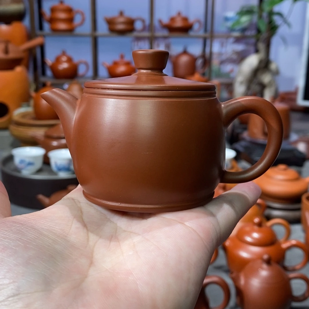 朱泥茶壶章淑煌朱泥汉瓦壶110c