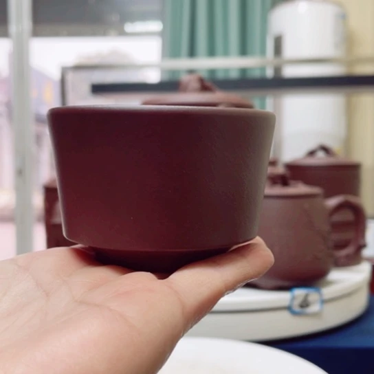 紫砂茶杯紫泥主人杯