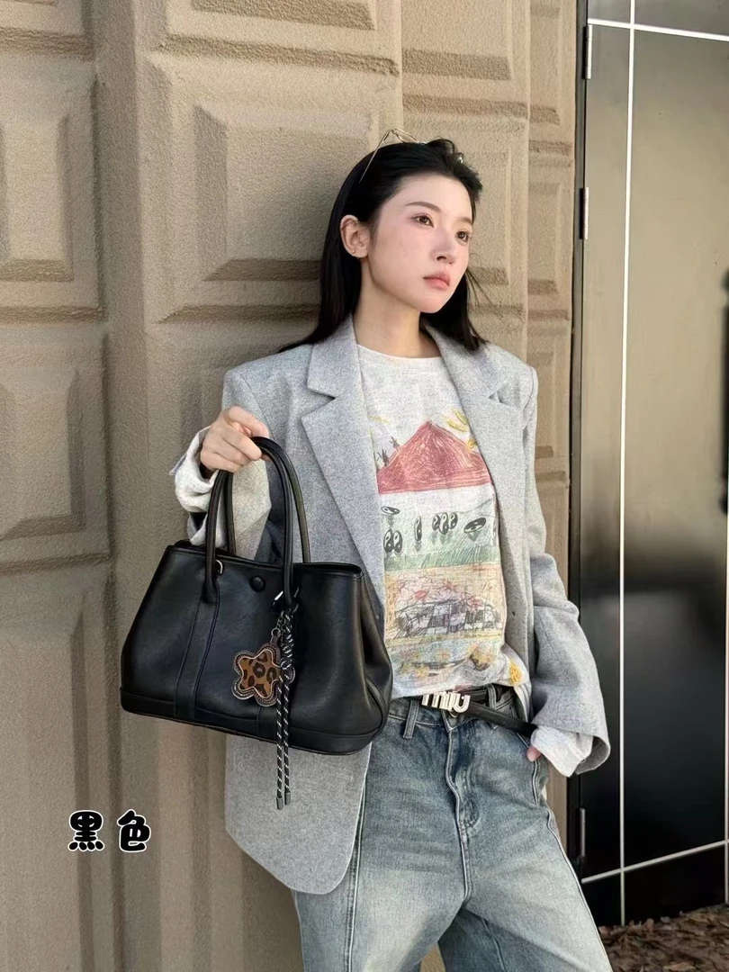 7508#黑色【尺寸：长31宽14高21】潮流气质休闲百搭时尚女士单肩包