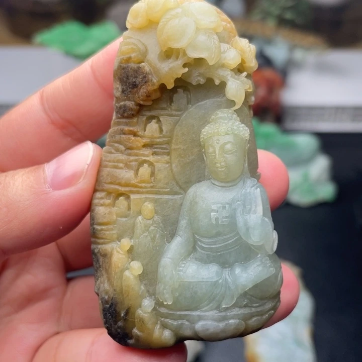 定制翡翠未镶嵌石窟佛