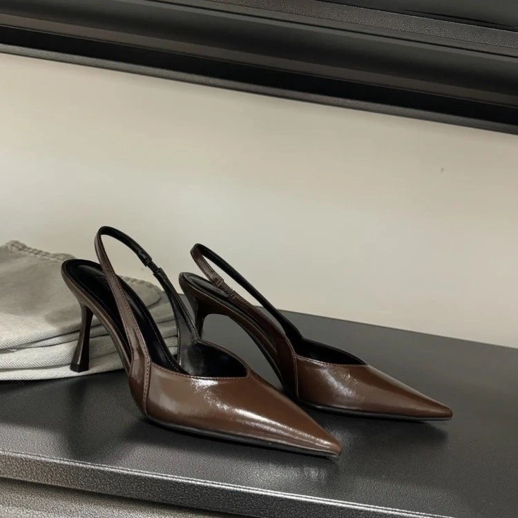 高跟鞋尖头气质包头凉鞋仙女鞋子2025新款春夏季法式后空百搭单鞋