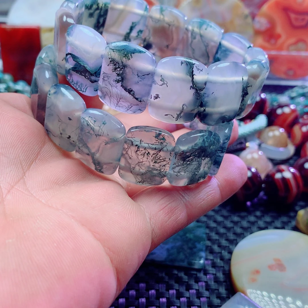 玛瑙/玉髓手串合金笨*猪