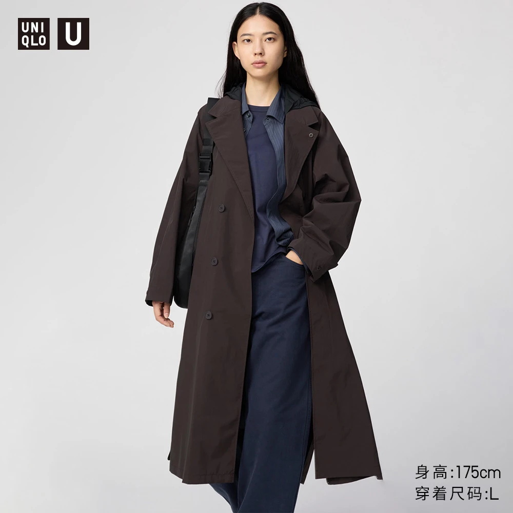 优衣库合作款/女装单排扣长大衣/25秋冬新款480063