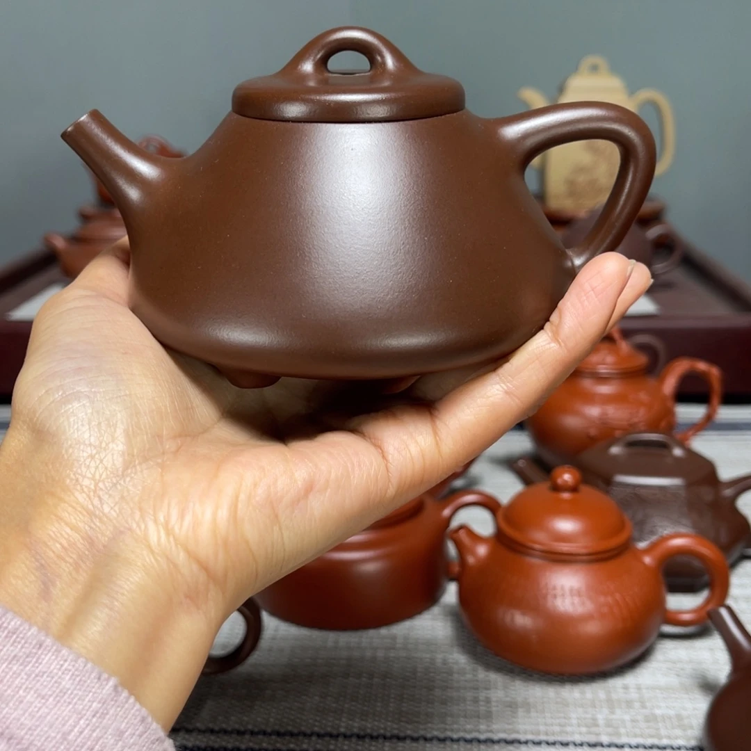 @***鸟茶壶紫砂瓢230cc半手